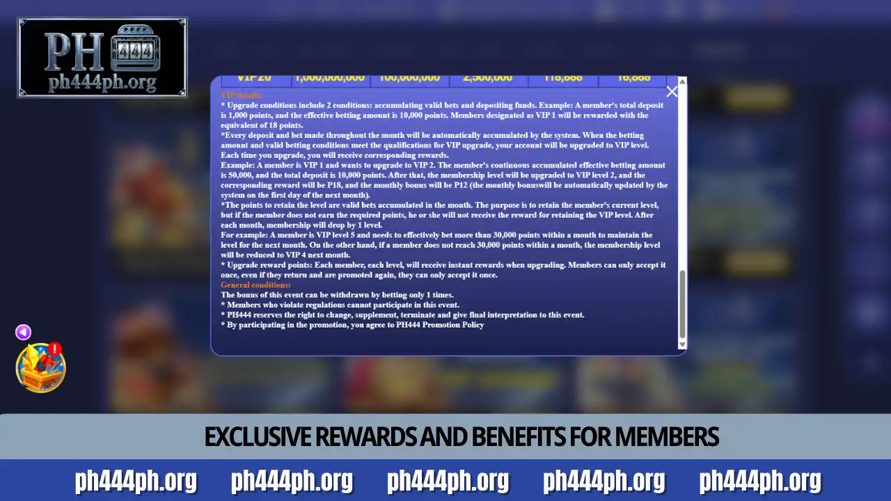PH444 VIP Program benefits and requirements for members 4 Exclusive rewards and benefits for members