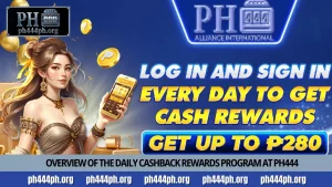 Overview of the daily cashback rewards program at PH444