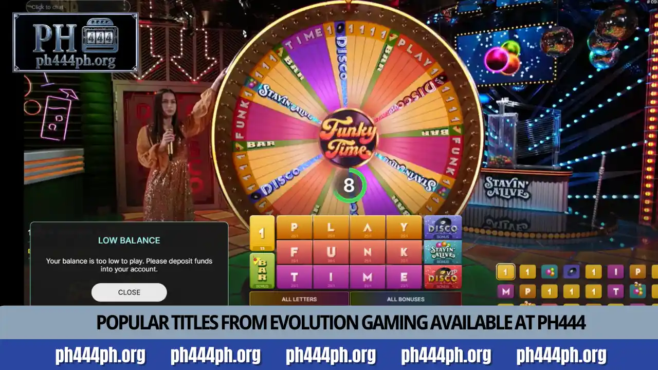 Evolution Gaming Solutions and Features at PH444 Casino 3 Popular titles from Evolution Gaming available at PH444